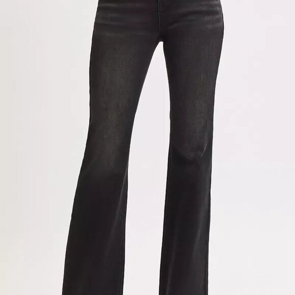 RISEN Full Size High Rise Flare Raw Cut Hem Jeans Plus Size - Picture 4 of 6